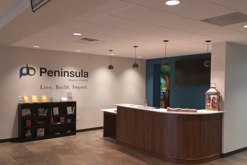 Peninsula Baptist Church Welcome Desk